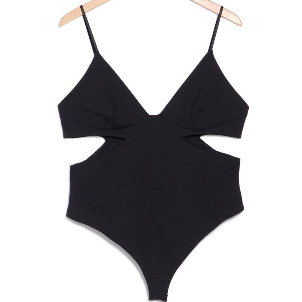 REVOLVE x FREE PEOPLE Intimately FP Love Triangle Bodysuit Black Large NEW NWOT - Picture 7 of 14